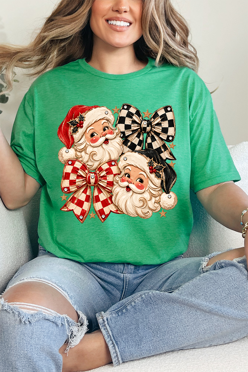 Merry Check Santa Softstyle Adult T-Shirt - Wholesale Accessory Market