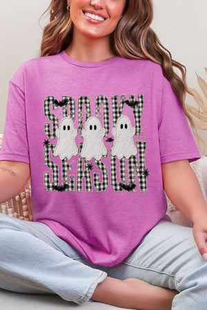 Spooky Season Gingham & Ghosts Softstyle Adult T-Shirt - Wholesale Accessory Market
