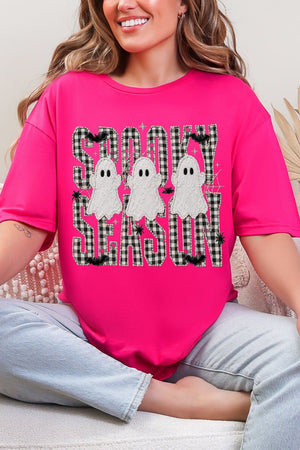 Spooky Season Gingham & Ghosts Softstyle Adult T-Shirt - Wholesale Accessory Market