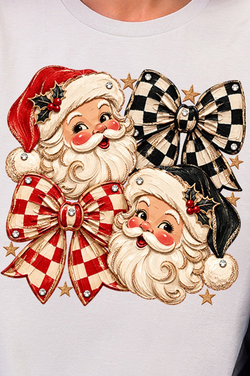 Merry Check Santa Softstyle Adult T-Shirt - Wholesale Accessory Market