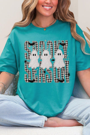 Spooky Season Gingham & Ghosts Softstyle Adult T-Shirt - Wholesale Accessory Market
