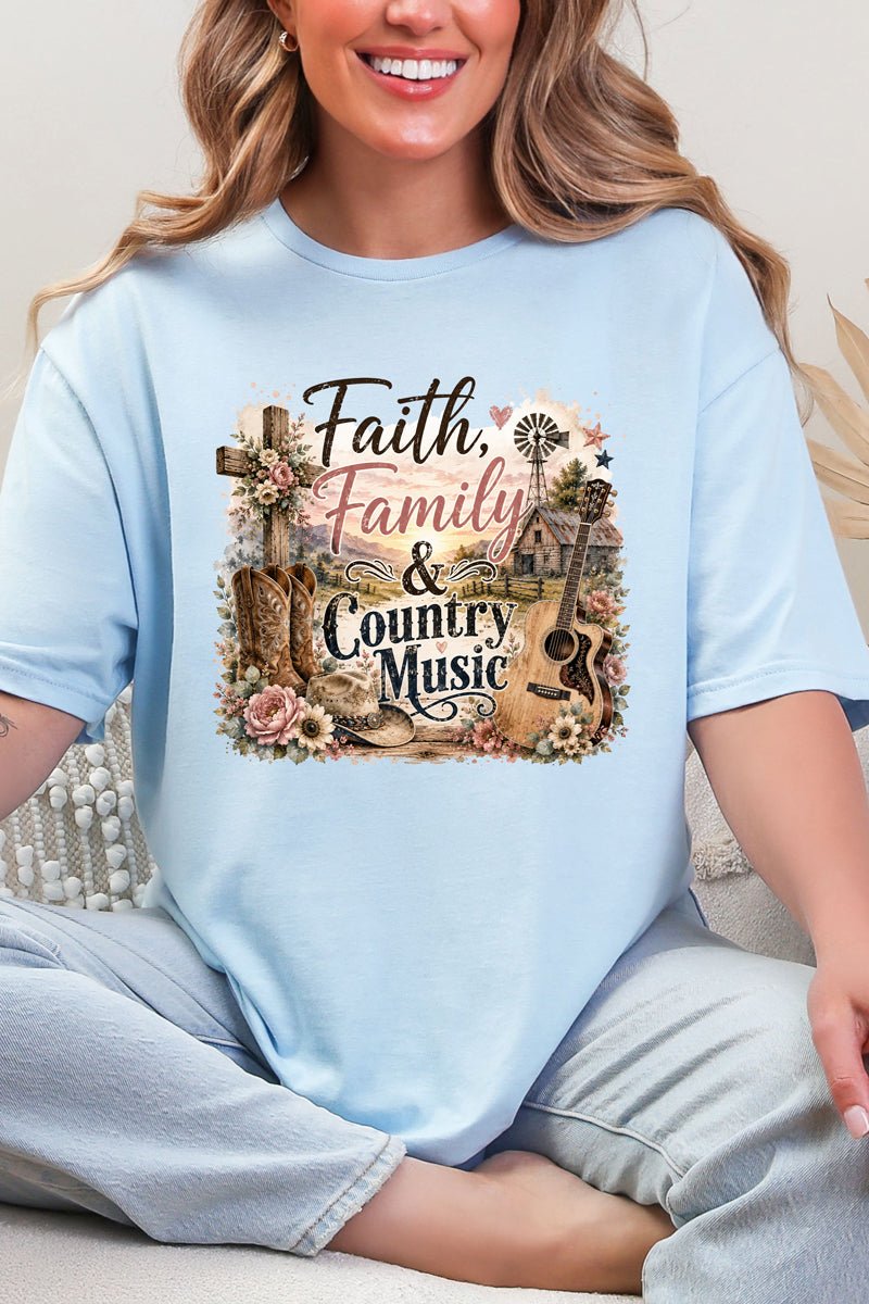 Faith, Family & Country Music Softstyle Adult T-Shirt - Wholesale Accessory Market