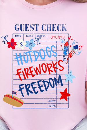 Guest Check Hotdogs Fireworks Freedom Softstyle Adult T-Shirt - Wholesale Accessory Market