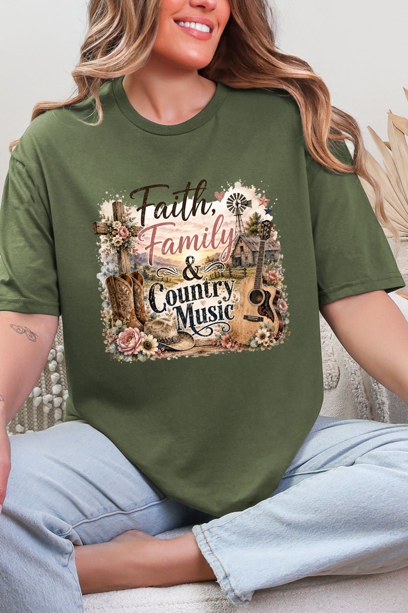 Faith, Family & Country Music Softstyle Adult T-Shirt - Wholesale Accessory Market