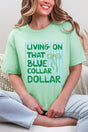Striped Blue Collar Dollar Blue And Green Softstyle Adult T-Shirt - Wholesale Accessory Market