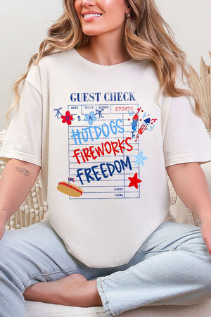 Guest Check Hotdogs Fireworks Freedom Softstyle Adult T-Shirt - Wholesale Accessory Market