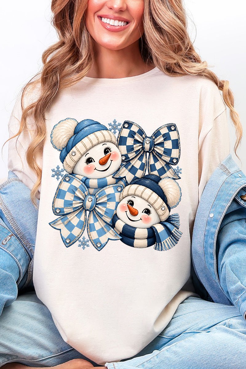 Winter Check Snowmen Softstyle Adult T-Shirt - Wholesale Accessory Market