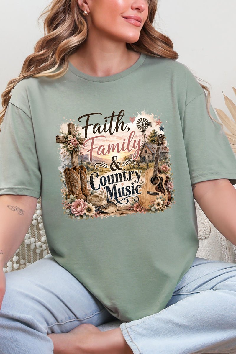 Faith, Family & Country Music Softstyle Adult T-Shirt - Wholesale Accessory Market