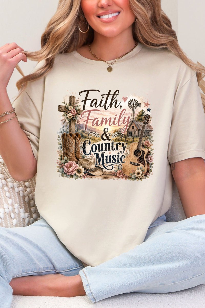 Faith, Family & Country Music Softstyle Adult T-Shirt - Wholesale Accessory Market