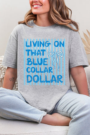 Striped Blue Collar Dollar Blue Softstyle Adult T-Shirt - Wholesale Accessory Market