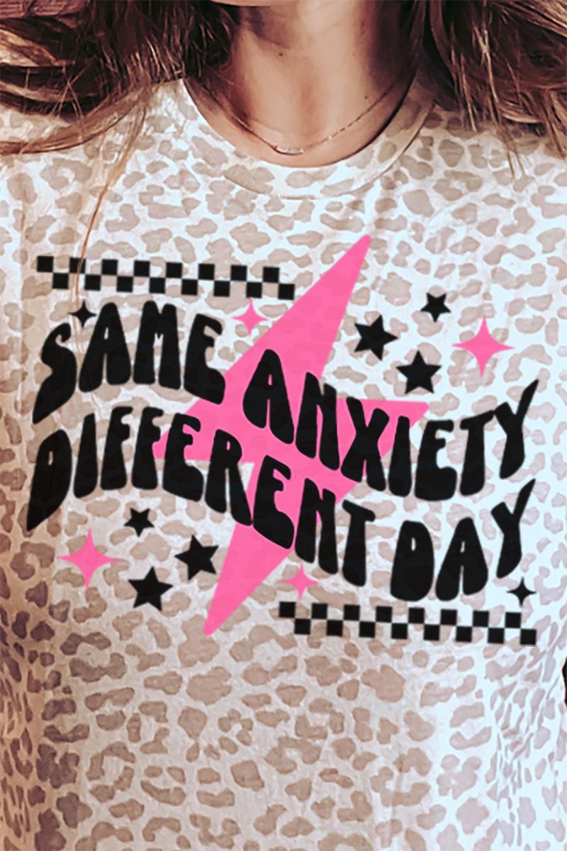 Same Anxiety Different Day Fine Jersey Tee - Wholesale Accessory Market