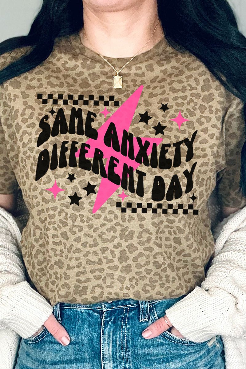 Same Anxiety Different Day Fine Jersey Tee - Wholesale Accessory Market