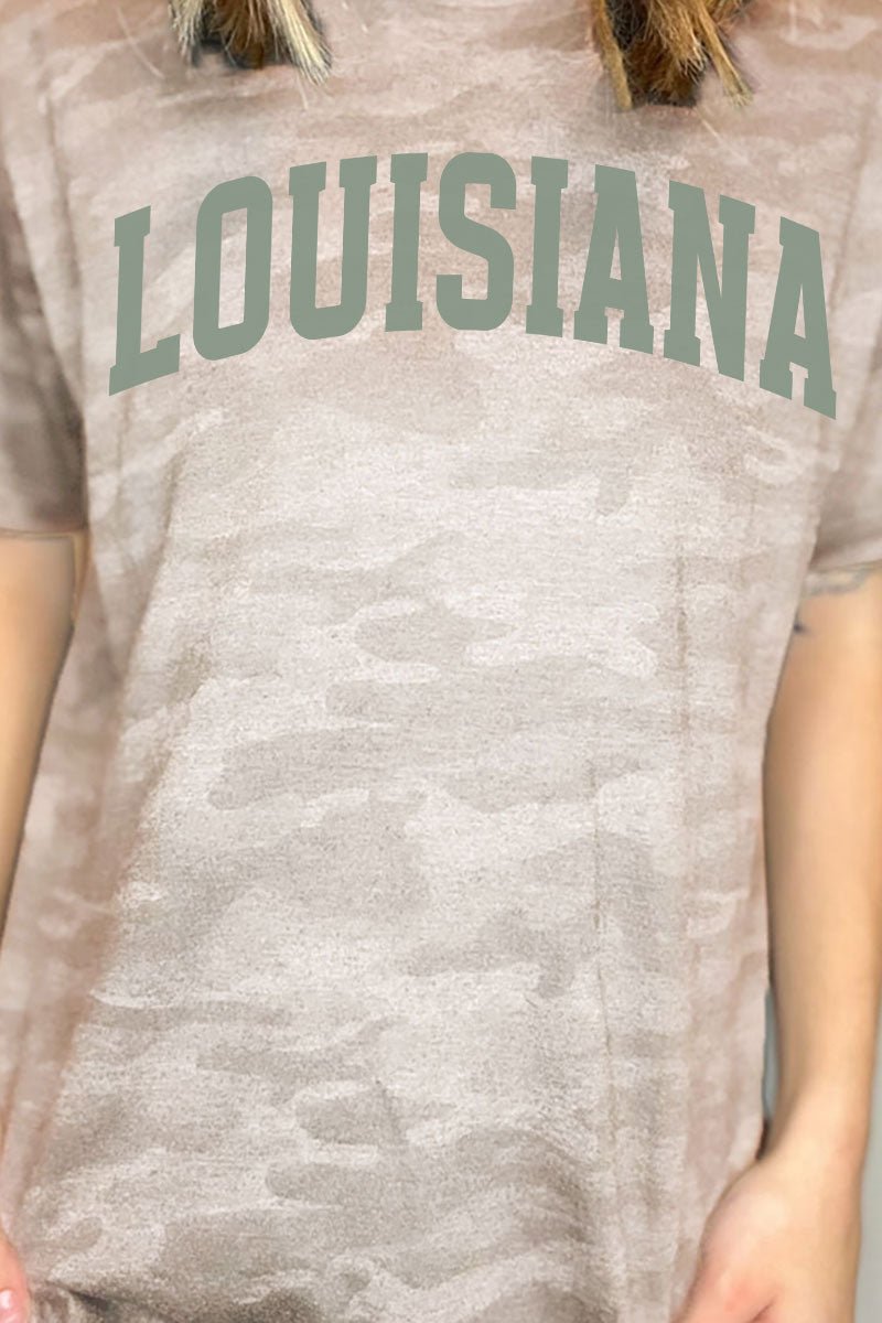 Green Arched Louisiana Fine Jersey Tee - Wholesale Accessory Market