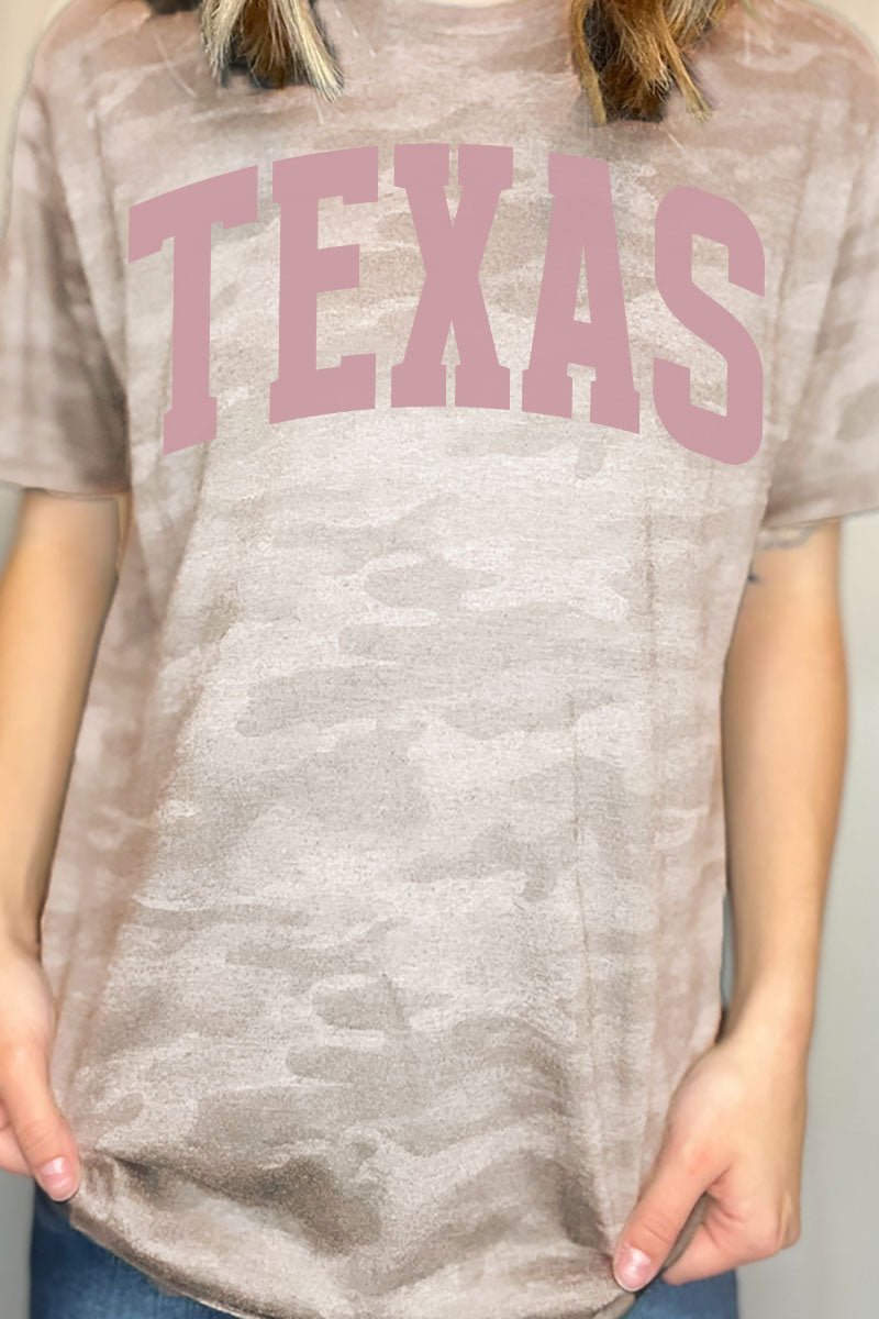 Pink Arched Texas Fine Jersey Tee - Wholesale Accessory Market