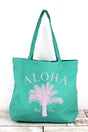 Aloha Vibes Pigment - Dyed Large Canvas Tote - Wholesale Accessory Market