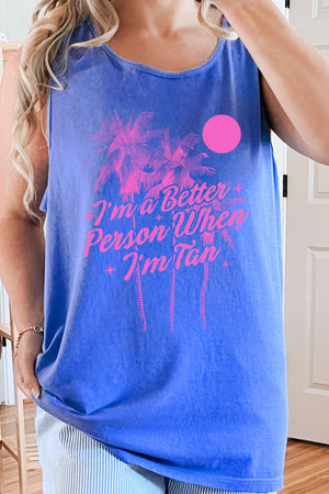 Better Person When I'm Tan Comfort Colors Cotton Tank Top - Wholesale Accessory Market