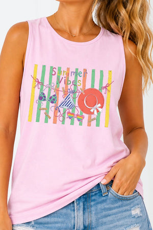 Bikini Summer Vibes Comfort Colors Cotton Tank Top - Wholesale Accessory Market
