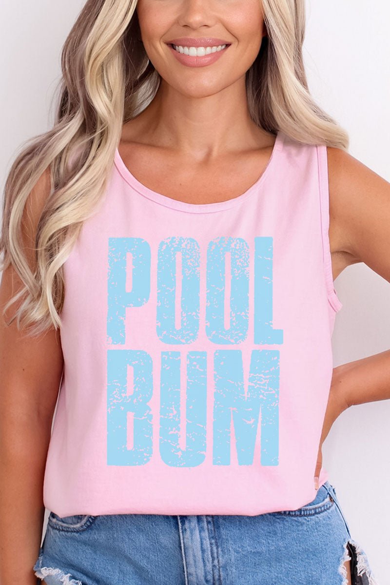 Distressed Pool Bum Comfort Colors Cotton Tank Top - Wholesale Accessory Market