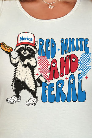 Red, White, And Feral Comfort Colors Cotton Tank Top - Wholesale Accessory Market