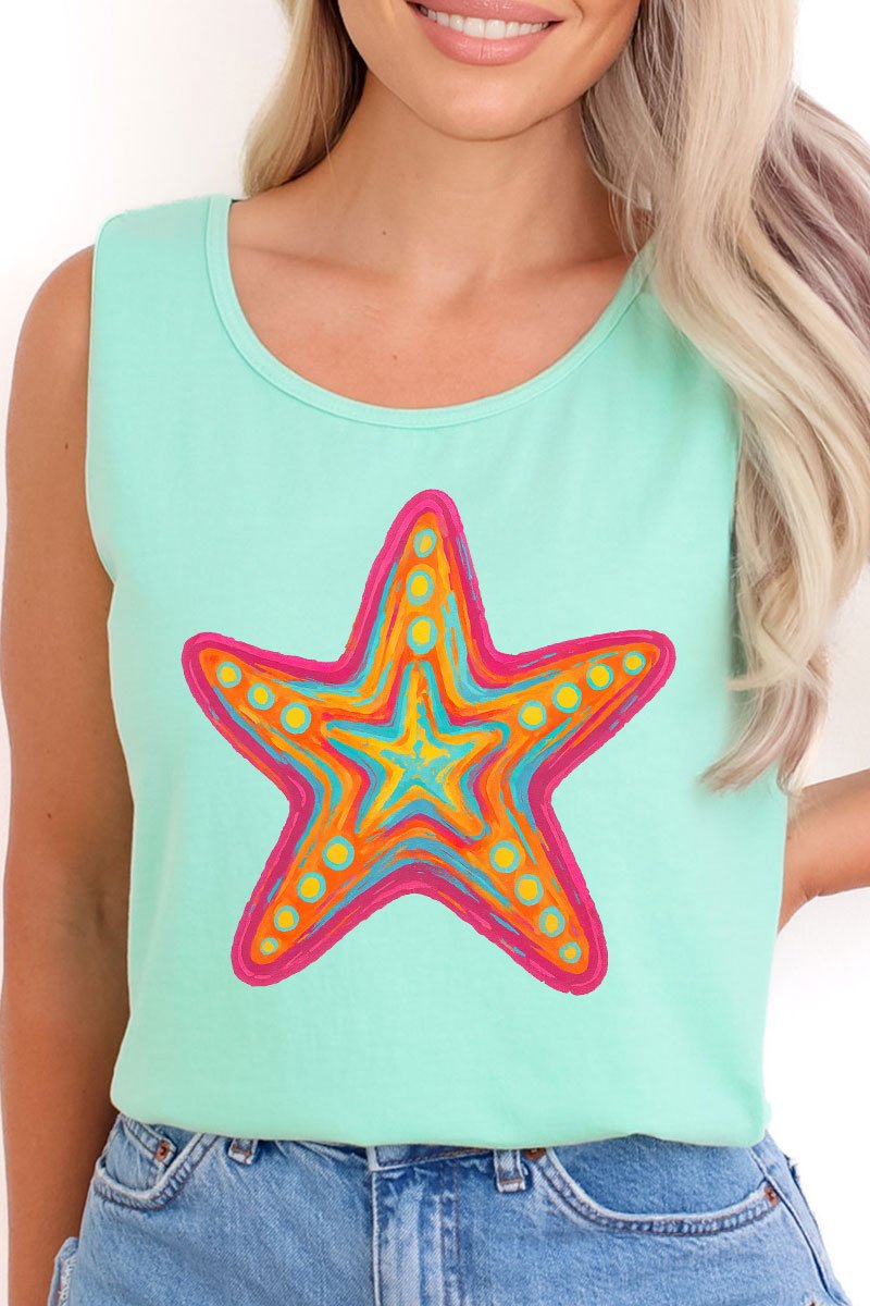 Sparkling Starfish Comfort Colors Cotton Tank Top - Wholesale Accessory Market