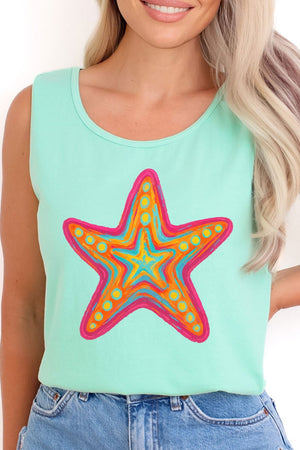 Sparkling Starfish Comfort Colors Cotton Tank Top - Wholesale Accessory Market