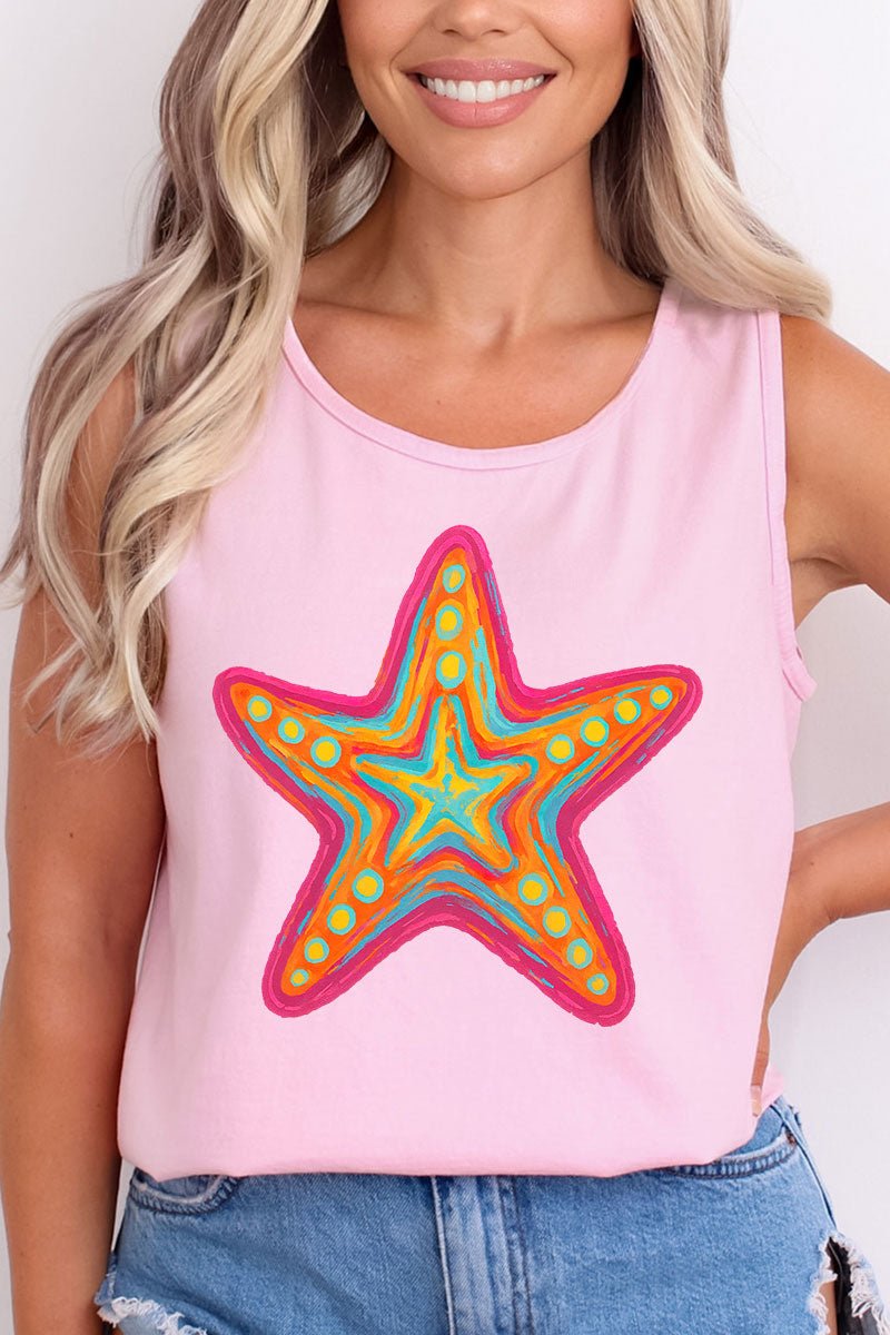 Sparkling Starfish Comfort Colors Cotton Tank Top - Wholesale Accessory Market