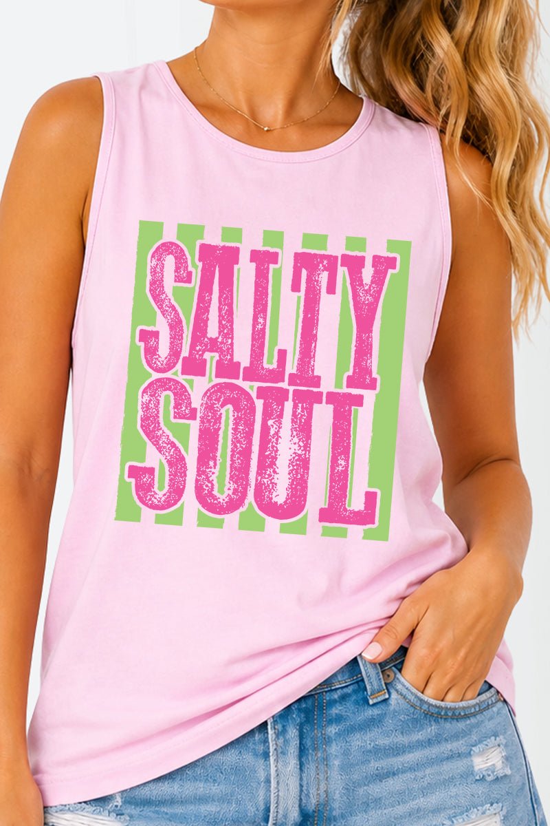 Striped Salty Soul Comfort Colors Cotton Tank Top - Wholesale Accessory Market
