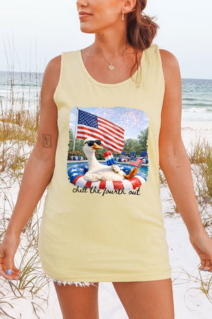 Chill The Fourth Out Comfort Colors Cotton Tank Top - Wholesale Accessory Market