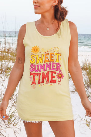 Golden Glow Sweet Summer Time Comfort Colors Cotton Tank Top - Wholesale Accessory Market