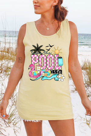 Livin The Pool Life Comfort Colors Cotton Tank Top - Wholesale Accessory Market