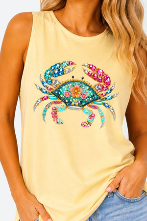 Seaside Sparkle Crab Comfort Colors Cotton Tank Top - Wholesale Accessory Market