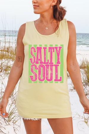 Striped Salty Soul Comfort Colors Cotton Tank Top - Wholesale Accessory Market