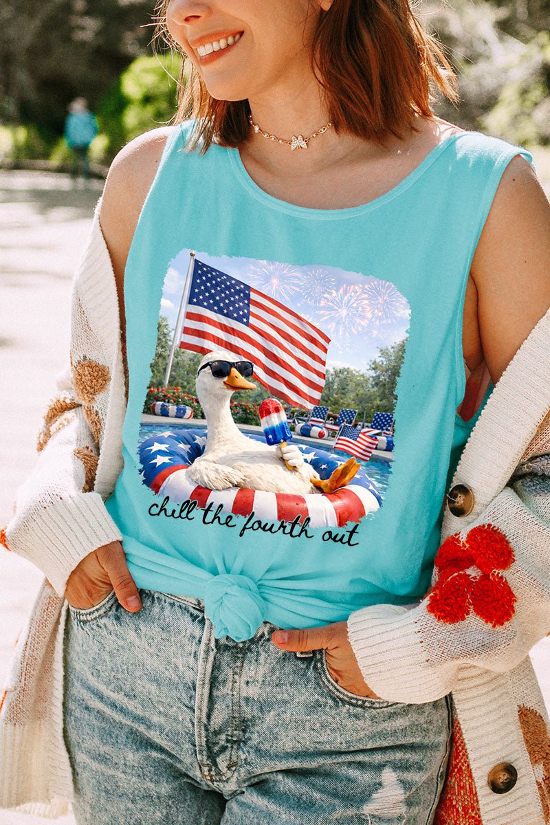 Chill The Fourth Out Comfort Colors Cotton Tank Top - Wholesale Accessory Market