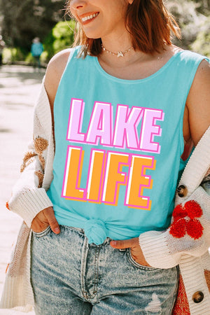 Golden Hour Lake Life Comfort Colors Cotton Tank Top - Wholesale Accessory Market