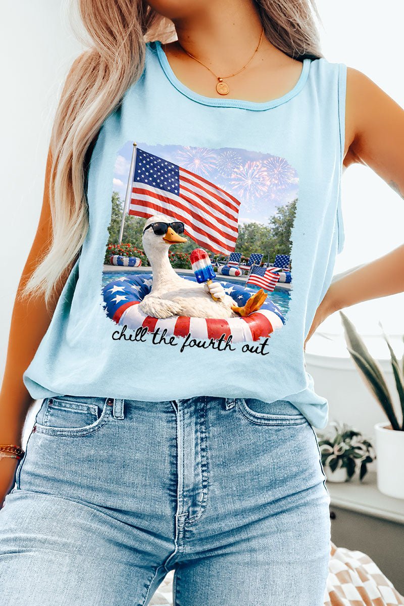 Chill The Fourth Out Comfort Colors Cotton Tank Top - Wholesale Accessory Market