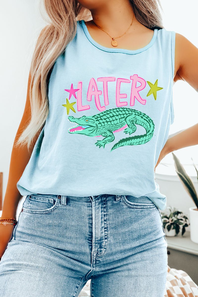 Pink Later Gator Comfort Colors Cotton Tank Top - Wholesale Accessory Market