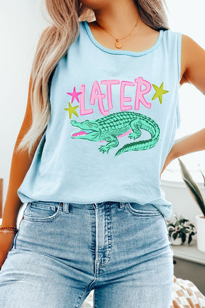 Pink Later Gator Comfort Colors Cotton Tank Top - Wholesale Accessory Market