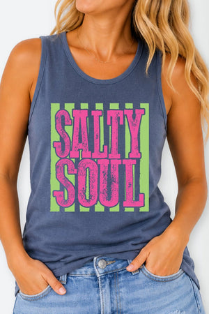 Striped Salty Soul Comfort Colors Cotton Tank Top - Wholesale Accessory Market