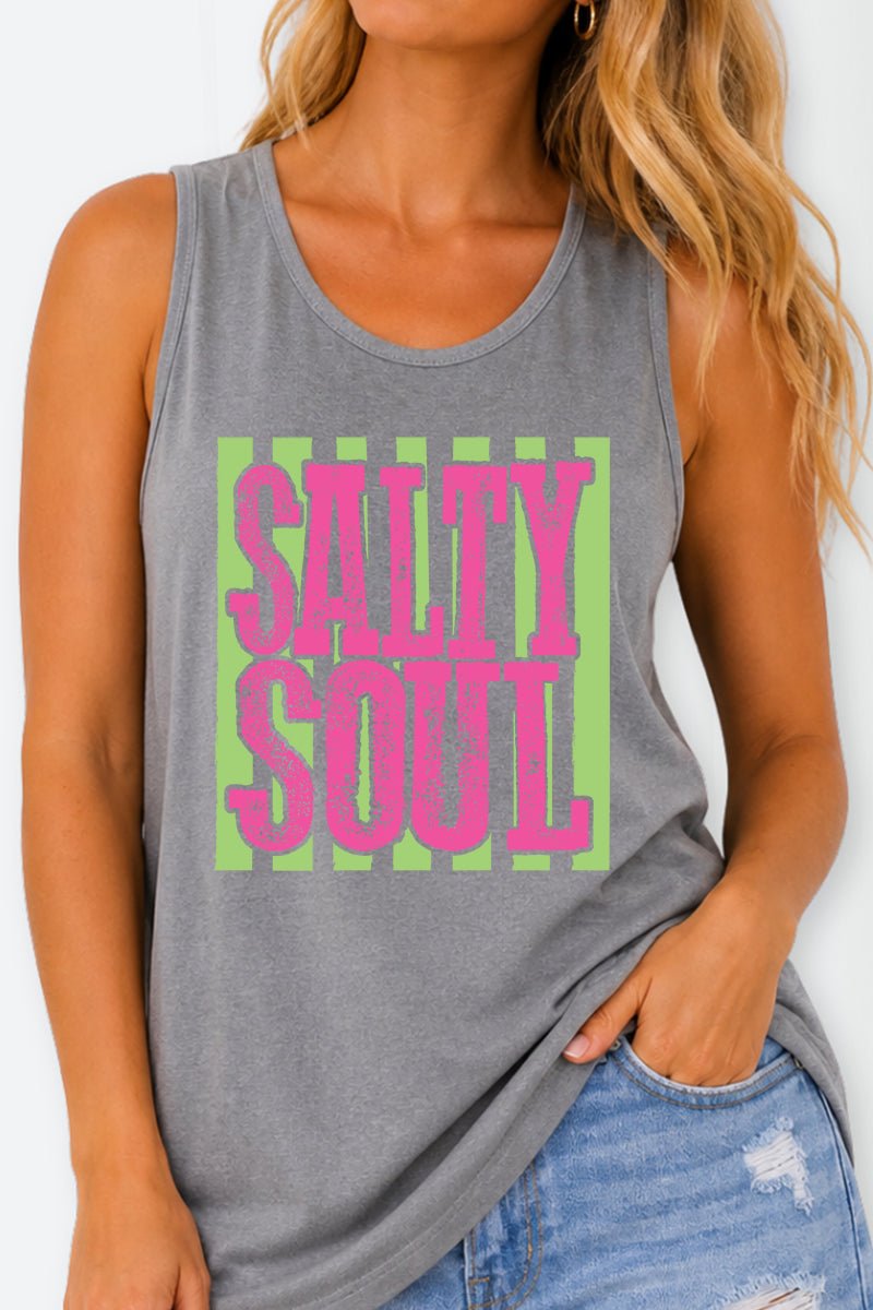 Striped Salty Soul Comfort Colors Cotton Tank Top - Wholesale Accessory Market
