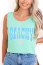 Coastal Beachy Leopard Comfort Colors Cotton Tank Top - Wholesale Accessory Market