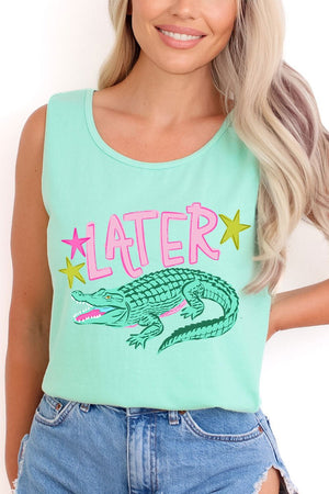 Pink Later Gator Comfort Colors Cotton Tank Top - Wholesale Accessory Market