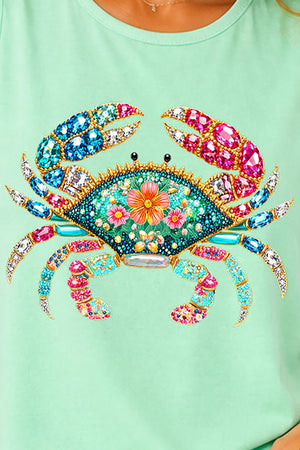 Seaside Sparkle Crab Comfort Colors Cotton Tank Top - Wholesale Accessory Market