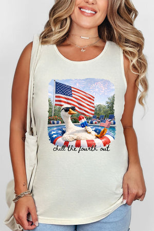 Chill The Fourth Out Comfort Colors Cotton Tank Top - Wholesale Accessory Market