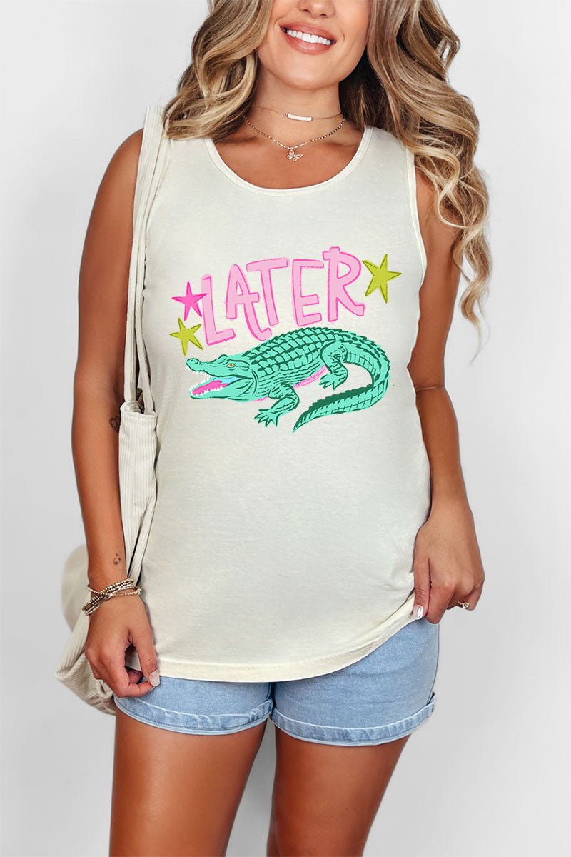 Pink Later Gator Comfort Colors Cotton Tank Top - Wholesale Accessory Market