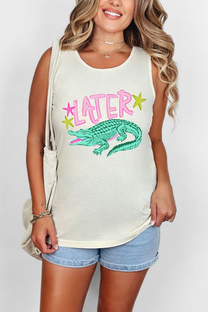Pink Later Gator Comfort Colors Cotton Tank Top - Wholesale Accessory Market