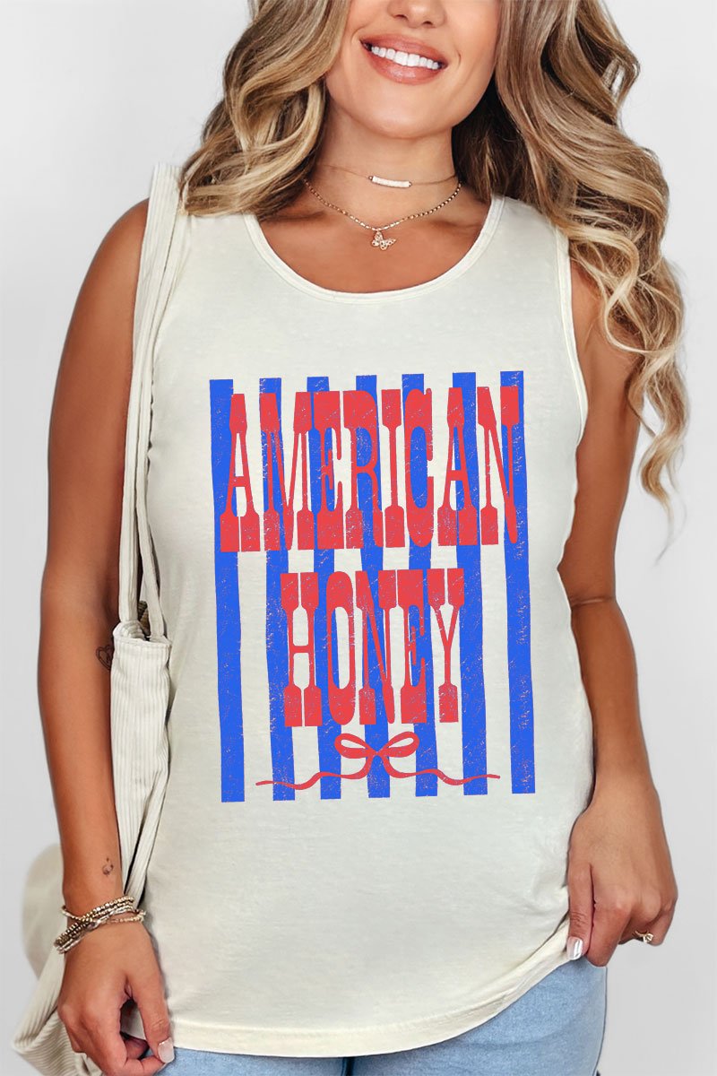 Red American Honey Energy Comfort Colors Cotton Tank Top - Wholesale Accessory Market