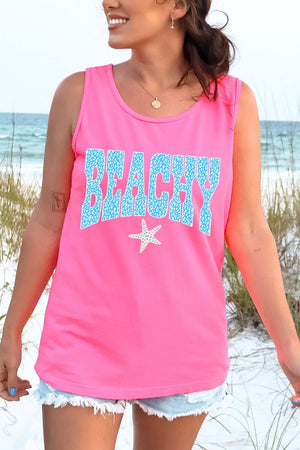 Coastal Beachy Leopard Comfort Colors Cotton Tank Top - Wholesale Accessory Market