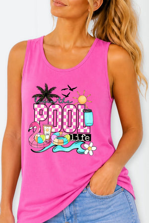 Livin The Pool Life Comfort Colors Cotton Tank Top - Wholesale Accessory Market