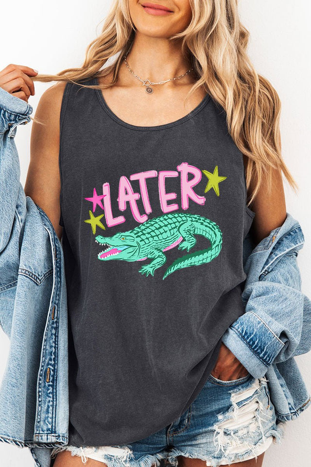 Pink Later Gator Comfort Colors Cotton Tank Top - Wholesale Accessory Market