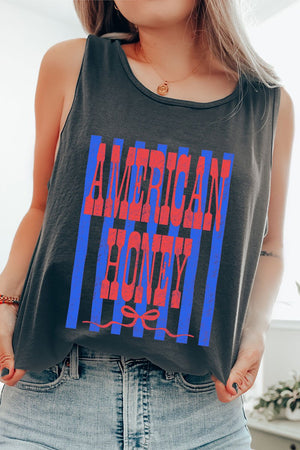 Red American Honey Energy Comfort Colors Cotton Tank Top - Wholesale Accessory Market